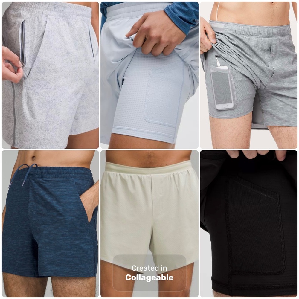 6 Pairs of Men’s Lululemon 5 Inch Lined Shorts